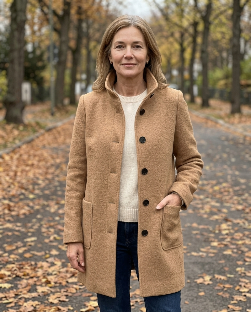 Beatrice | Klassischer Alltagsmantel mit Knopfleiste – Kundinnenfoto 1
