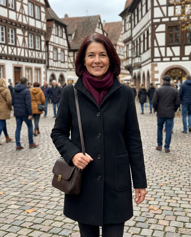 Beatrice | Klassischer Alltagsmantel mit Knopfleiste – Kundinnenfoto 4