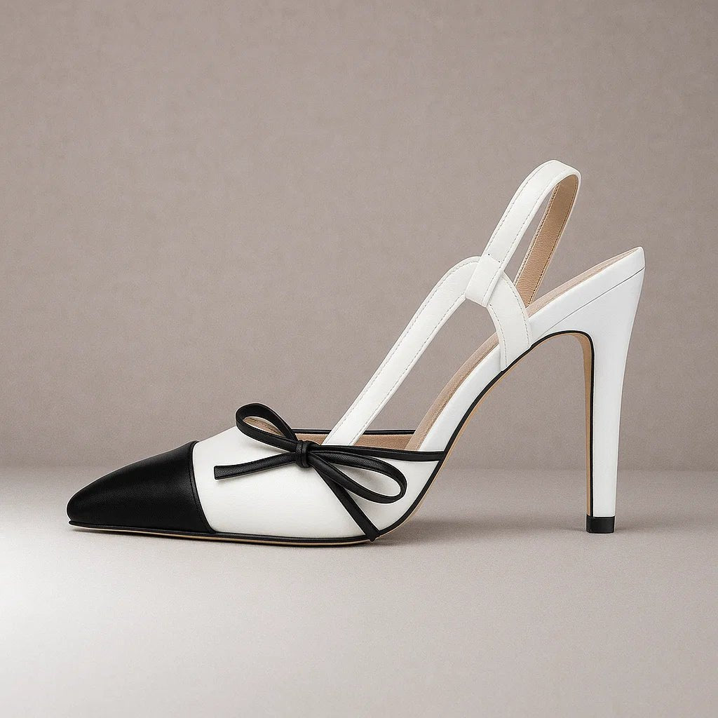 Bettina | Spitze Slingback-Pumps mit Schleife - Lene & Roth