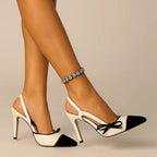 Bettina | Spitze Slingback-Pumps mit Schleife - Lene & Roth