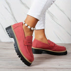 Bootara Women's Plus Size Casual Retro Suede Loafers with Chunky Heel Platform - Lene & Roth