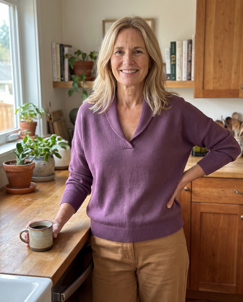 Elise | Bequemer Pullover mit V-Ausschnitt – Kundinnenfoto 5