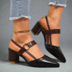 Helena | Spitze Slingback-Pumps mit Blockabsatz