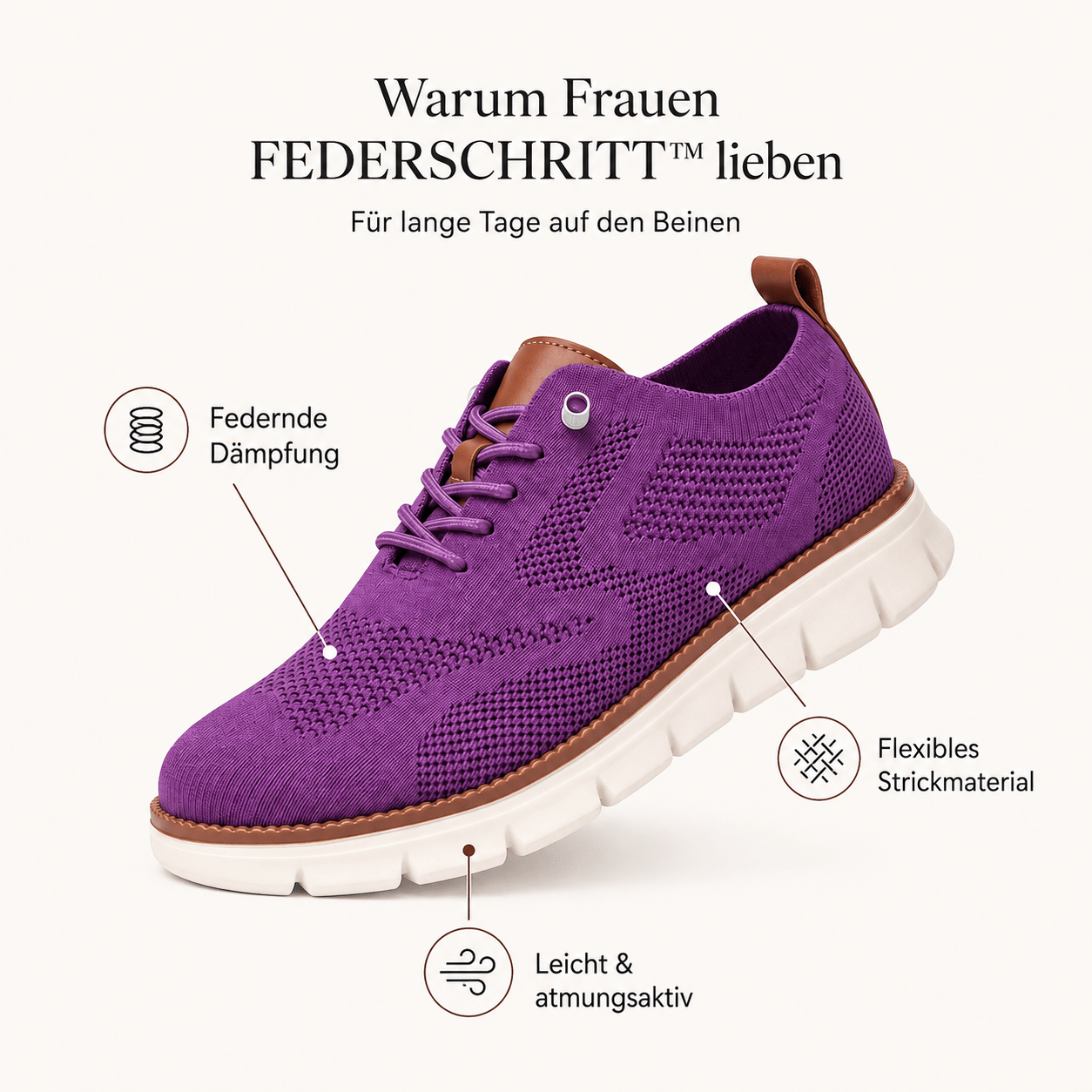 FEDERSCHRITT – Damen Komfortschuhe - Lene & Roth