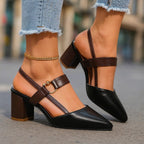 Helena | Spitze Slingback-Pumps mit Blockabsatz - Lene & Roth