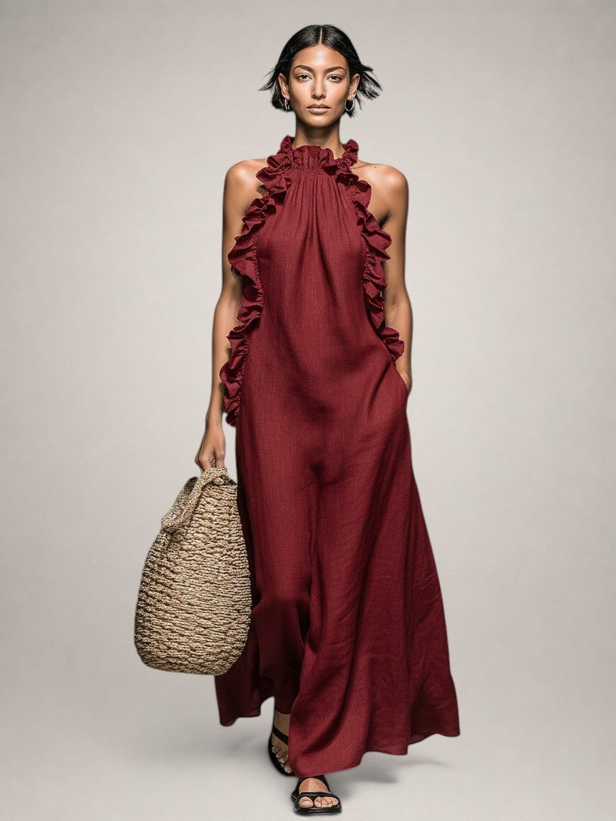 HÉLOÏSE | Maxikleid mit hohem Rüschenkragen - Lene & Roth