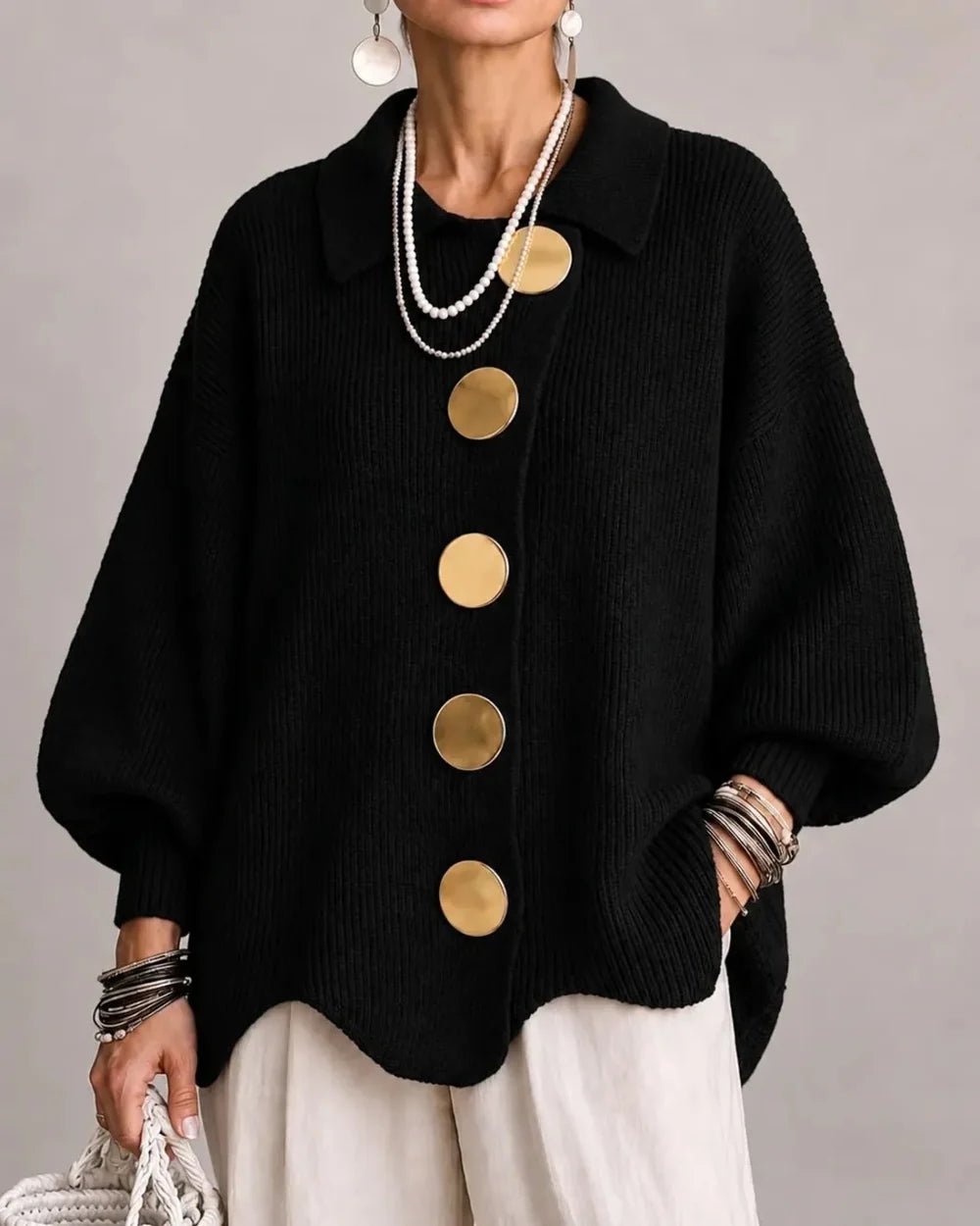 Isadora | Oversized Kragen-Cardigan - Lene & Roth