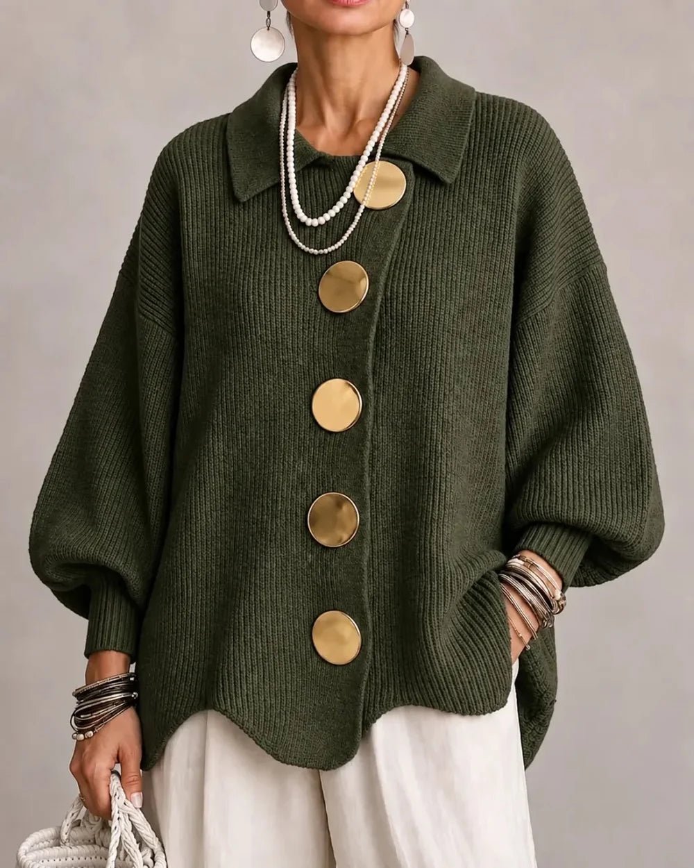 Isadora | Oversized Kragen-Cardigan - Lene & Roth