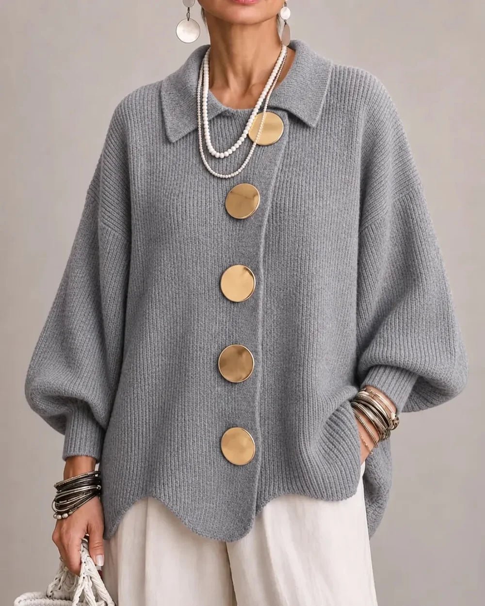 Isadora | Oversized Kragen-Cardigan - Lene & Roth