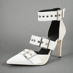 Konstanze | Spitze Stiletto-Pumps mit Schnallenriemen - Lene & Roth