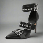 Konstanze | Spitze Stiletto-Pumps mit Schnallenriemen - Lene & Roth