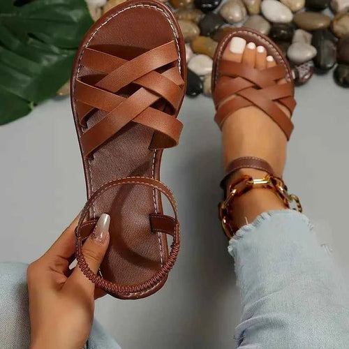 Lina – Klassische Kreuzriemen-Sandalen mit Fersenriemen