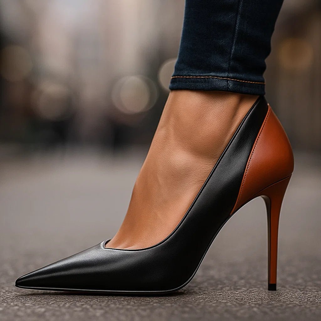 Ottilie | Spitze Stiletto-Pumps im Colorblocking-Design - Lene & Roth