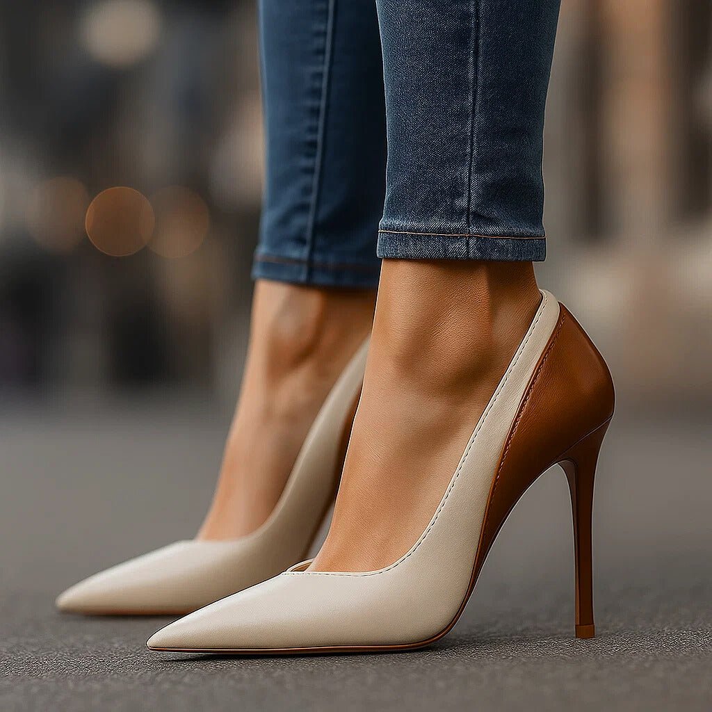 Ottilie | Spitze Stiletto-Pumps im Colorblocking-Design - Lene & Roth
