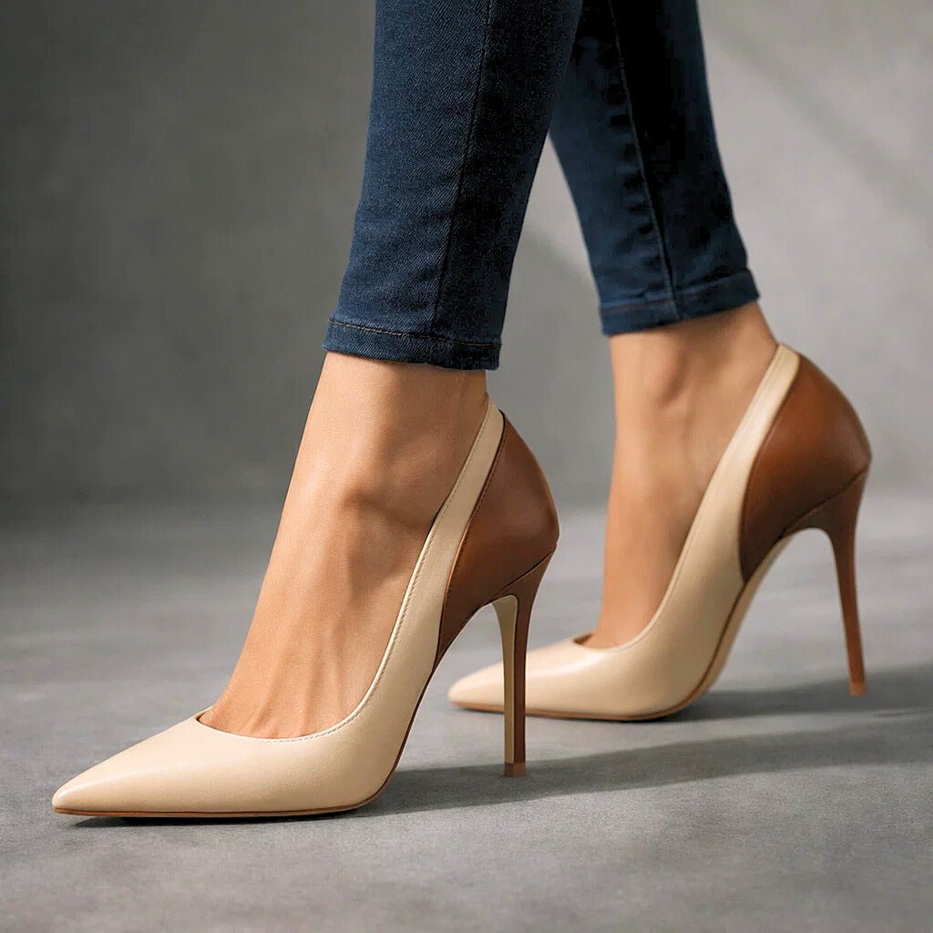 Ottilie | Spitze Stiletto-Pumps im Colorblocking-Design - Lene & Roth