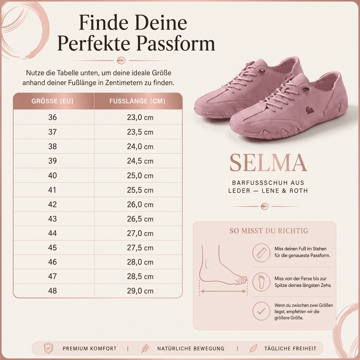 Selma – Ultra-bequemer Barfußschuhe aus Leder - Lene & Roth