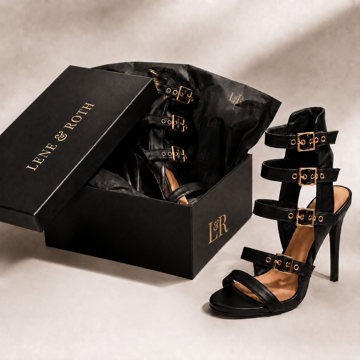 Valeska | Gladiator-Stiletto mit Schnallen - Lene & Roth