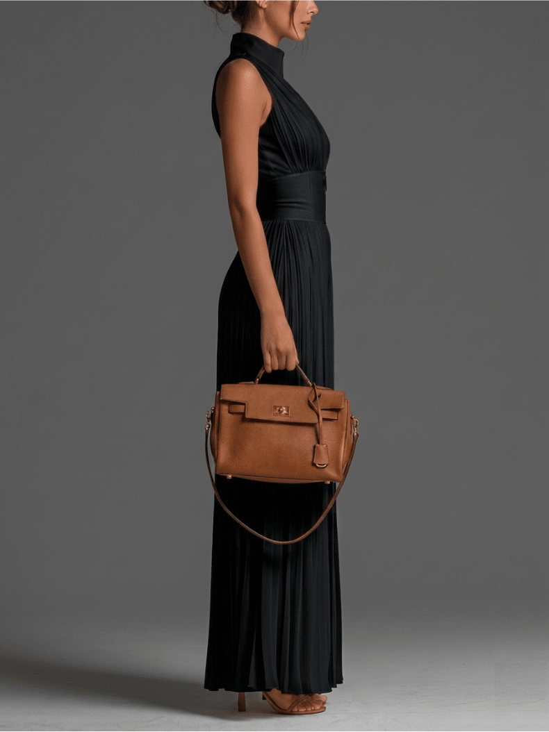 Zsófia Jumpsuit | Schwarzer plissierter Overall - Lene & Roth